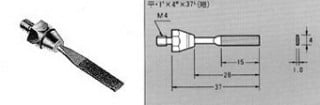 エスコ:220mm/＃100 ダイヤモンド ハビリスヤスリ(三角) 型式:EA826VK-73-